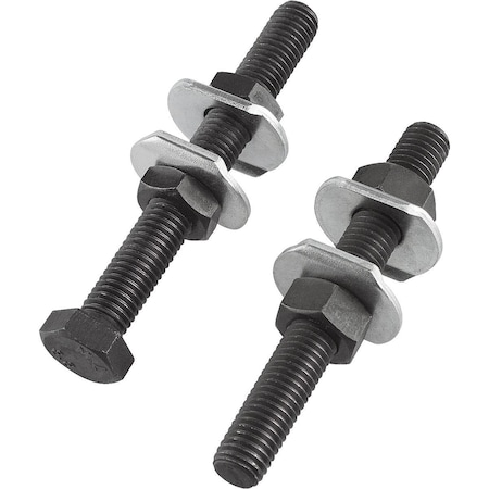 Kipp Clamping Spindle Rigid, Form:A, Steel, M=M06X50 K0101.06050